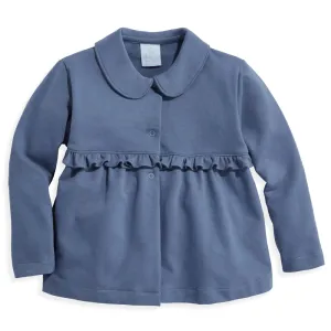 Ruffle Lotus Coat -- Steel Blue
