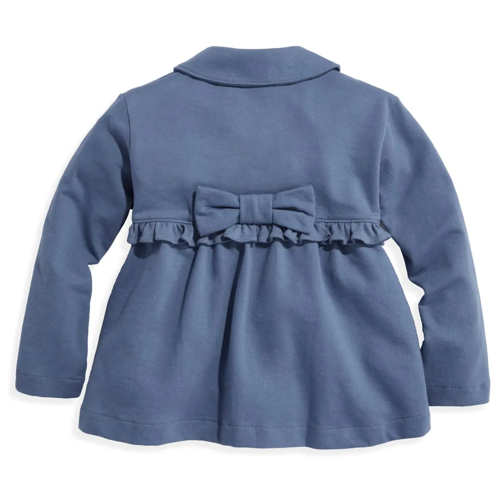 Ruffle Lotus Coat -- Steel Blue