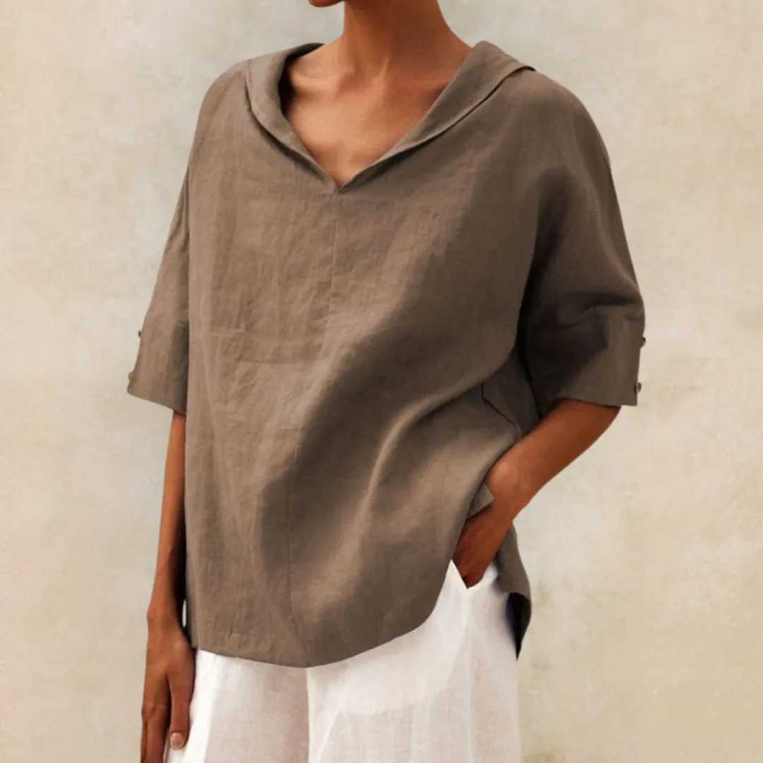 Sara | Casual V-Neck Mid Sleeve Blouse