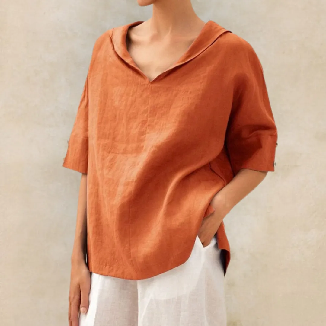 Sara | Casual V-Neck Mid Sleeve Blouse