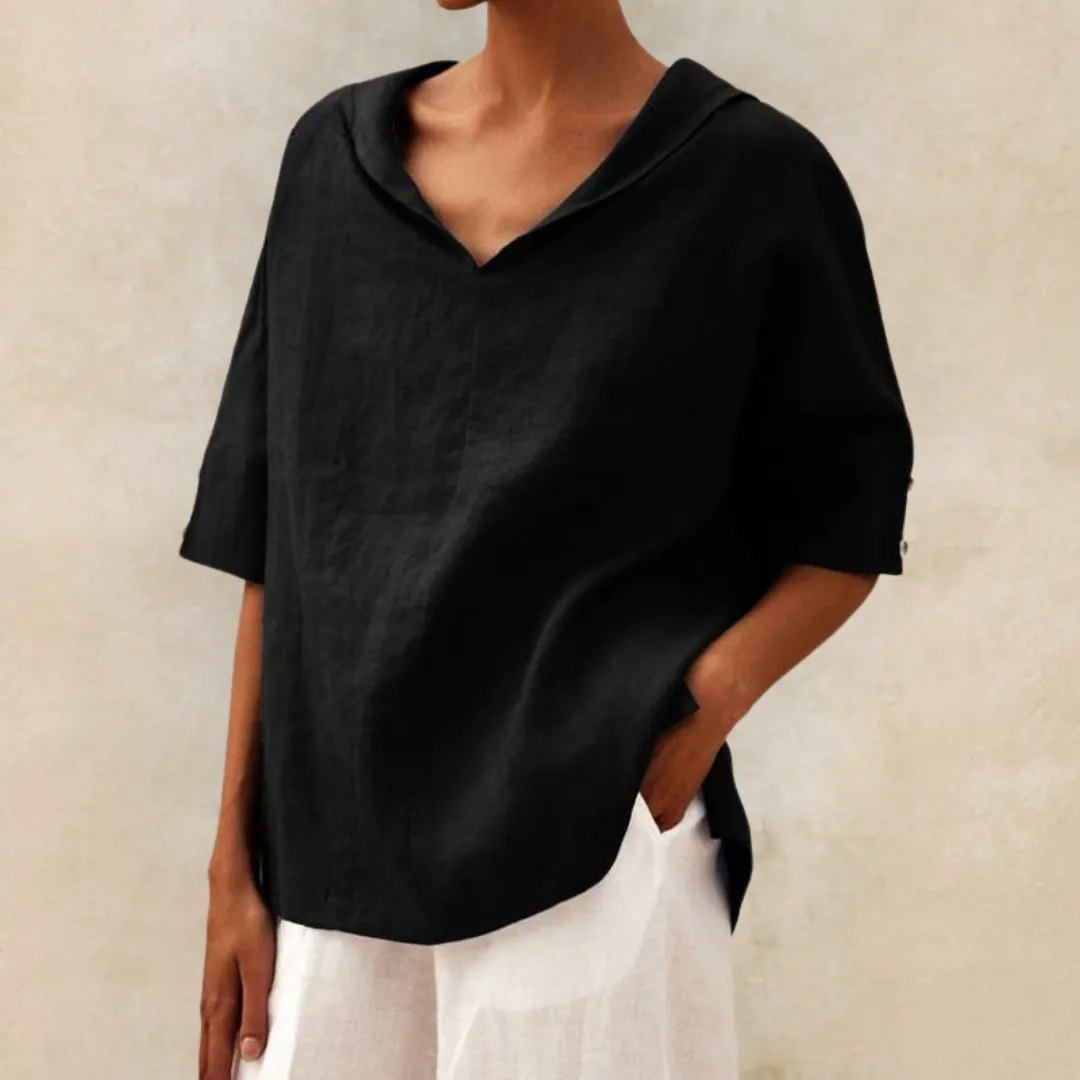 Sara | Casual V-Neck Mid Sleeve Blouse
