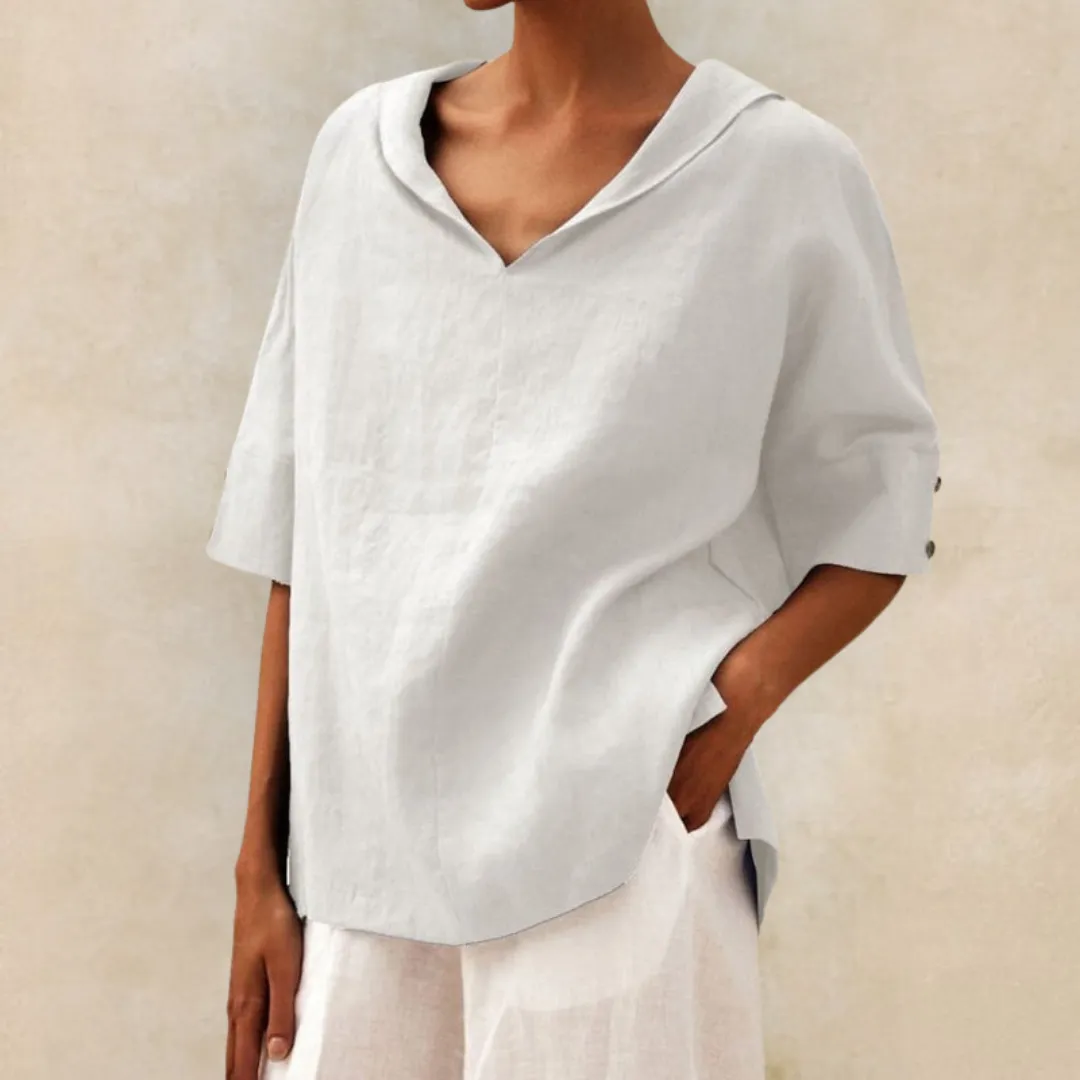 Sara | Casual V-Neck Mid Sleeve Blouse