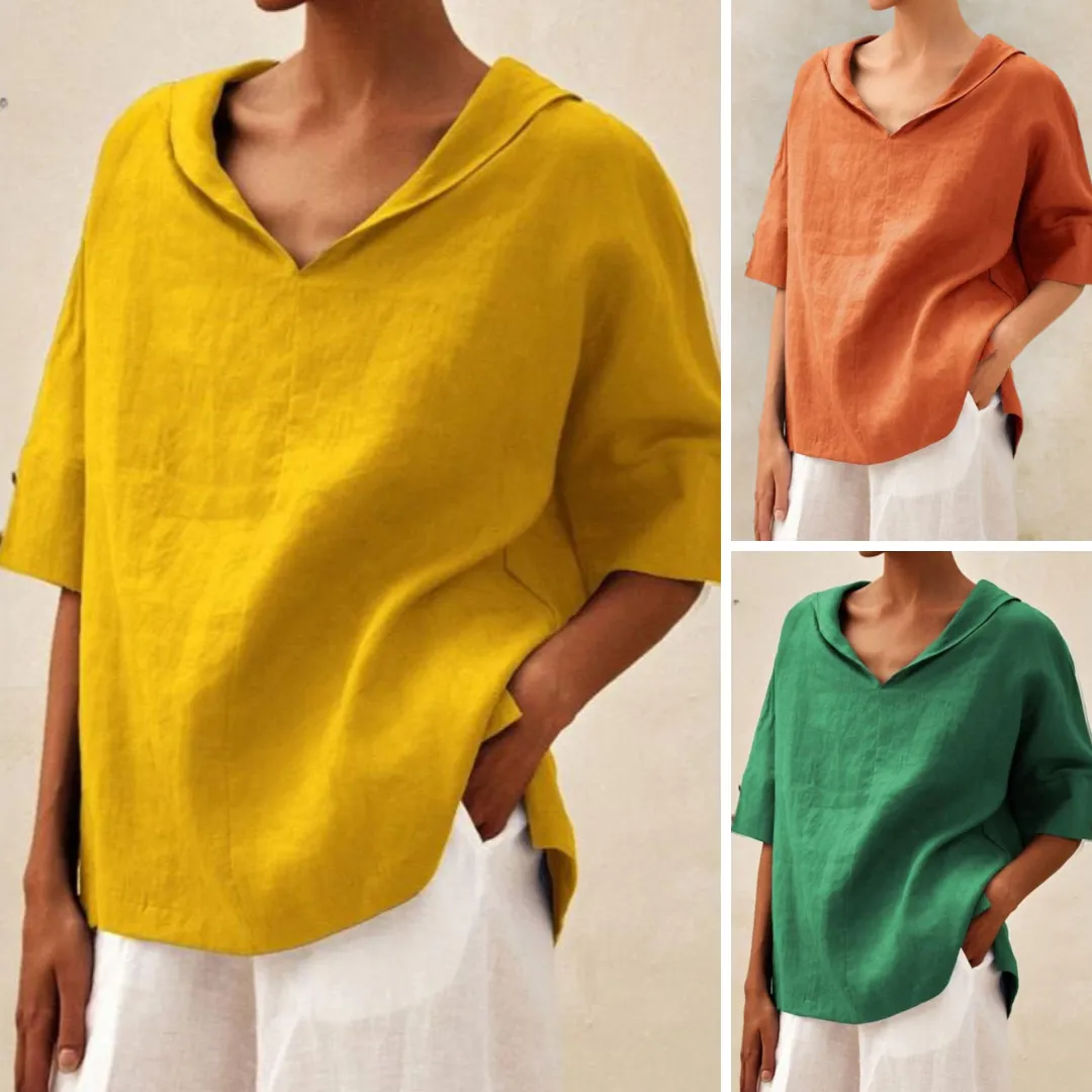 Sara | Casual V-Neck Mid Sleeve Blouse