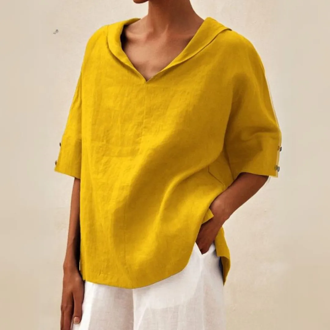 Sara | Casual V-Neck Mid Sleeve Blouse
