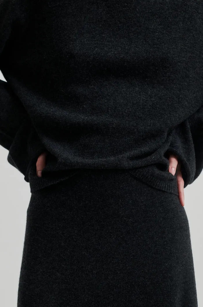 Second Female Neva Knit Skirt - Grey Melange
