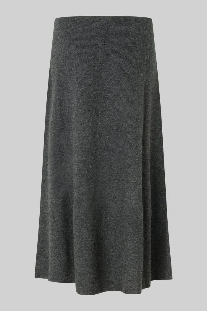 Second Female Neva Knit Skirt - Grey Melange