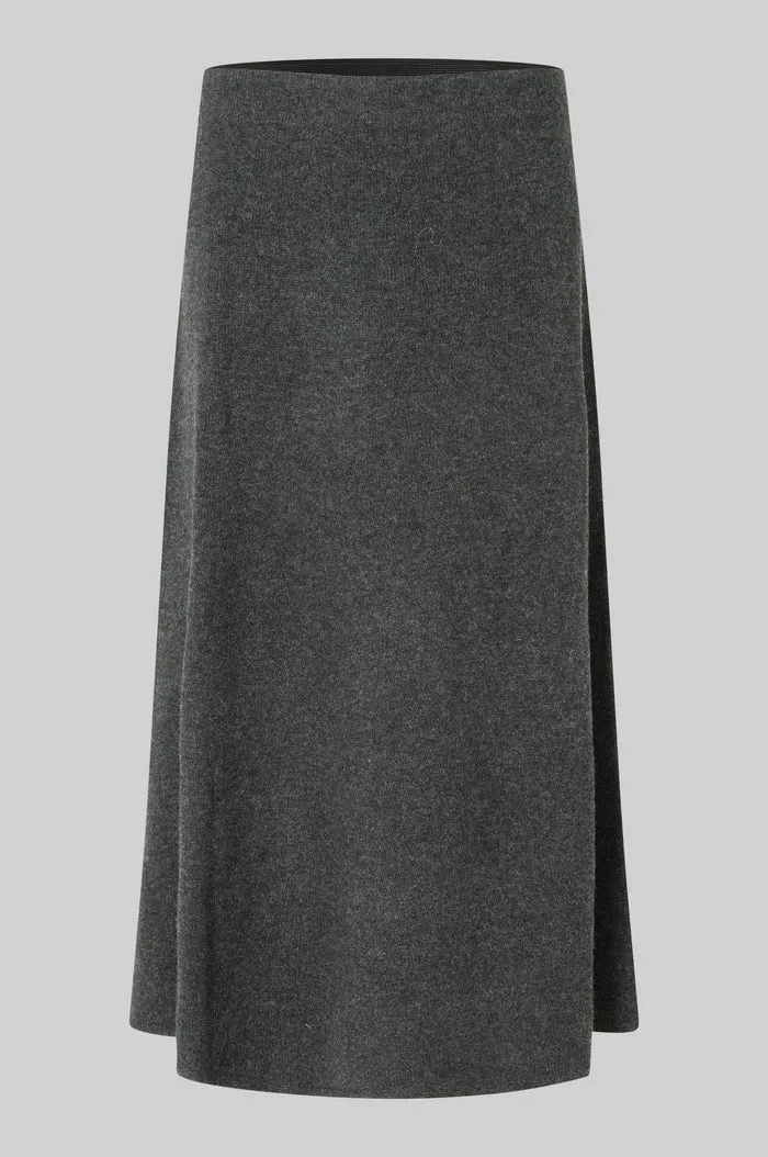 Second Female Neva Knit Skirt - Grey Melange