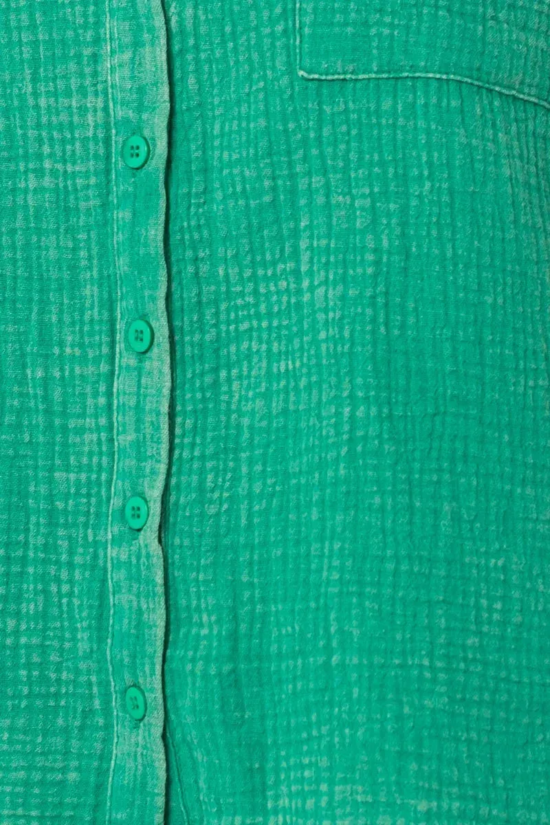 Short Sleeve Washed Double Gquze Blouse