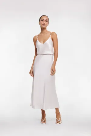 SILK MIDI SKIRT