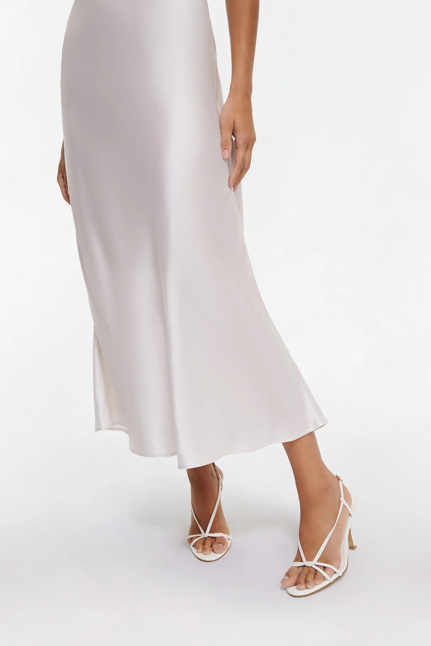 SILK MIDI SKIRT