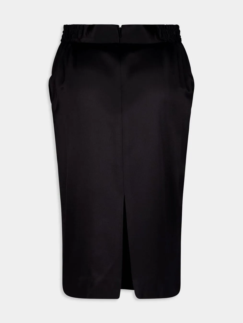 Silk Satin Crepe Pencil Skirt