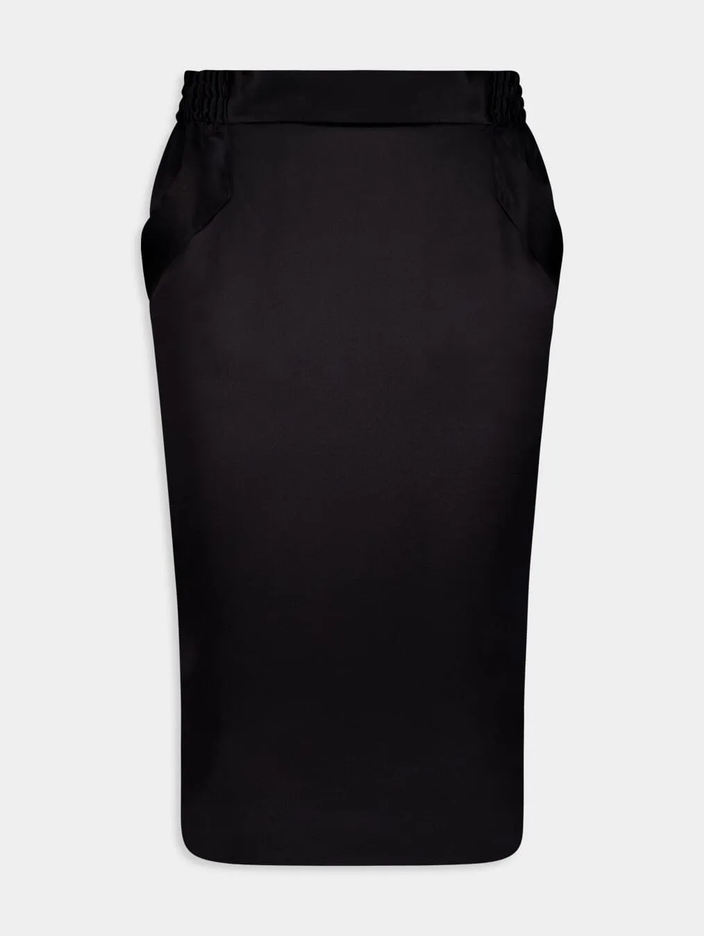 Silk Satin Crepe Pencil Skirt