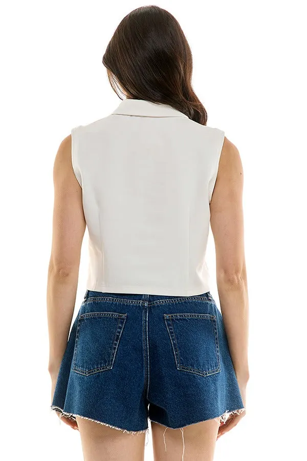 Sleek Ponte Crop Polo (2 Color Ways)