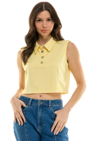 Sleek Ponte Crop Polo (2 Color Ways)