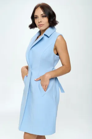 Sleek Silhouette Vegan Wool Belted Vest