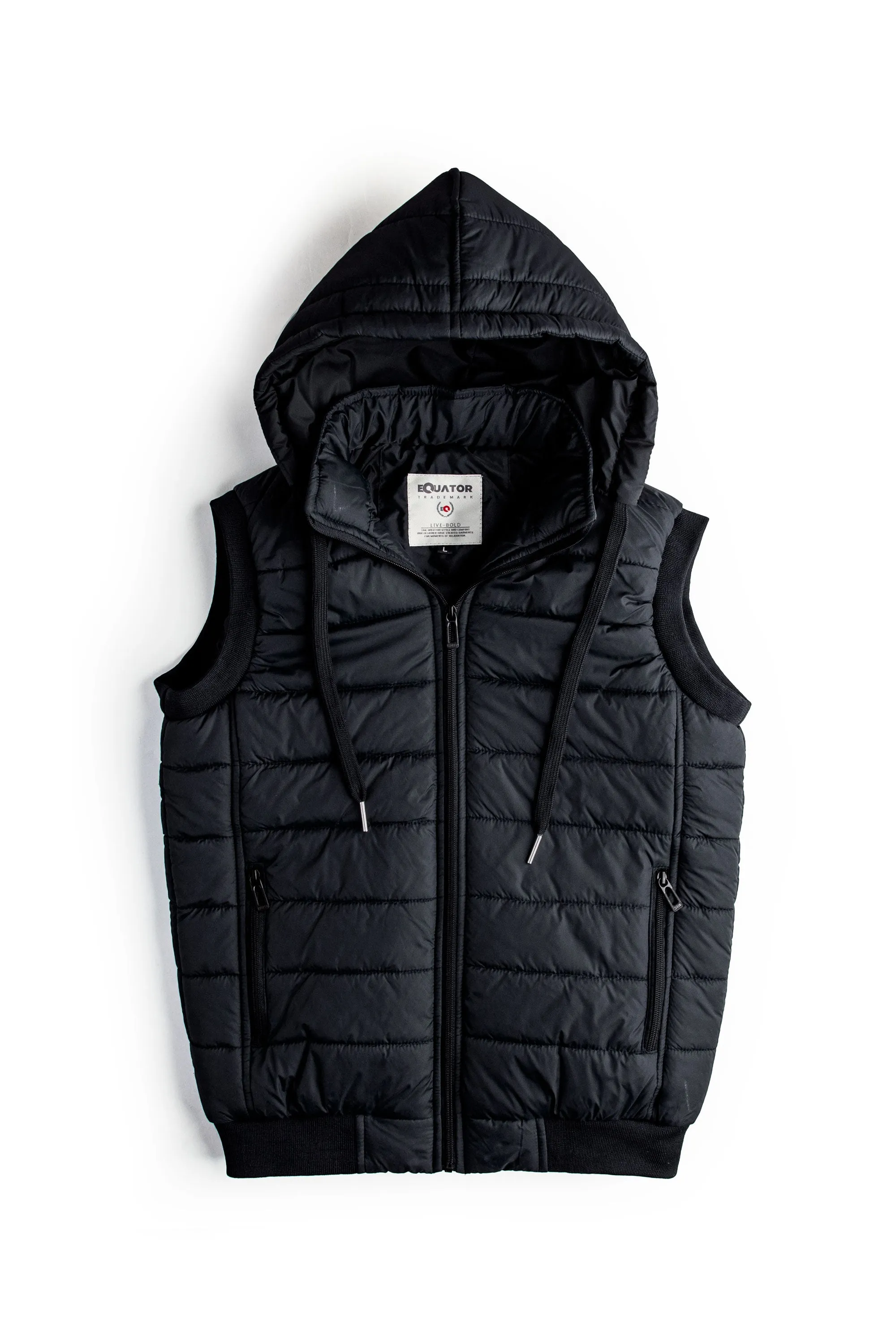 Sleeveless Black Parachute Jacket