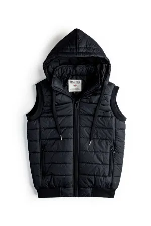 Sleeveless Black Parachute Jacket