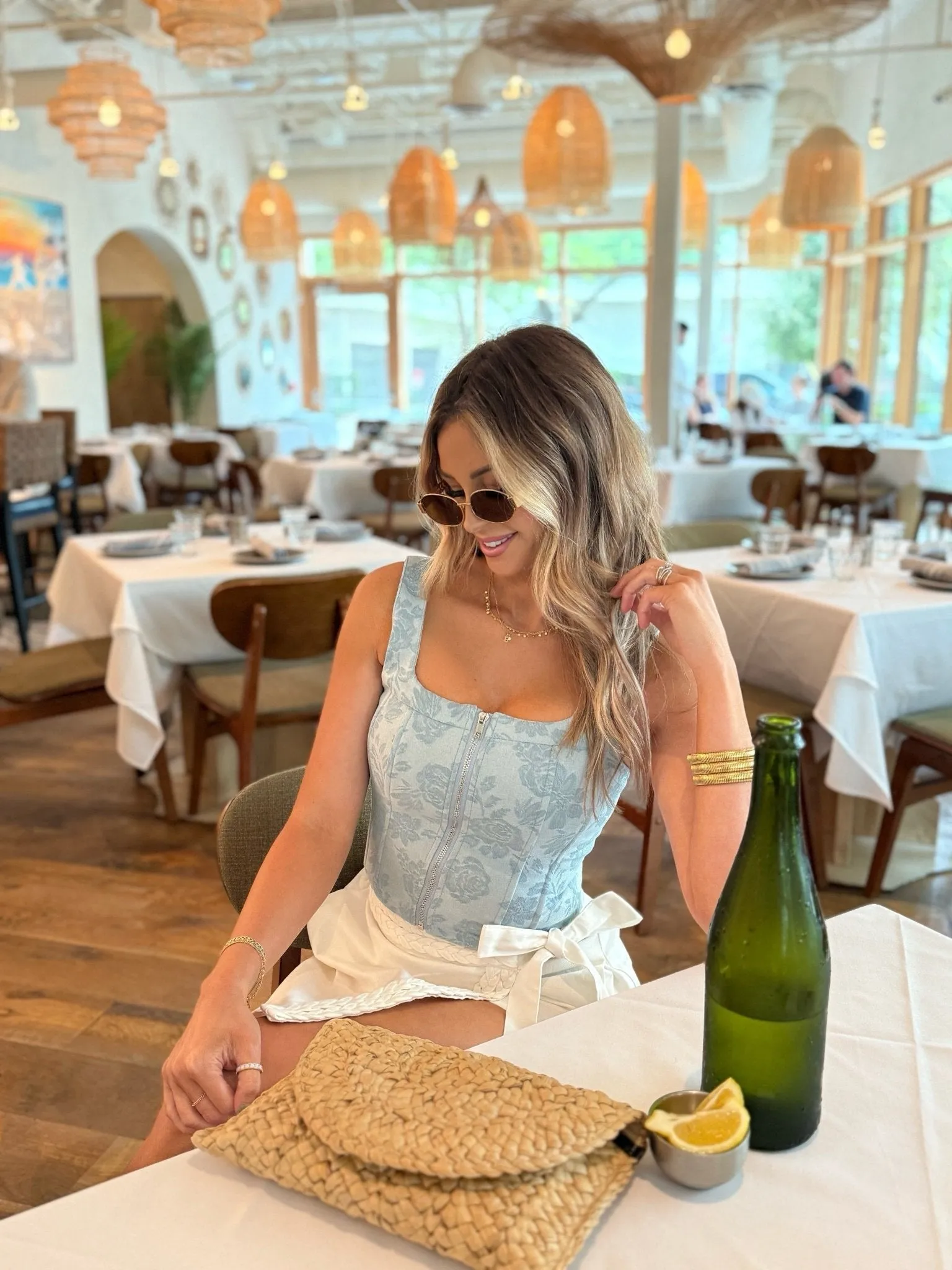 Sleeveless Corset Denim Top