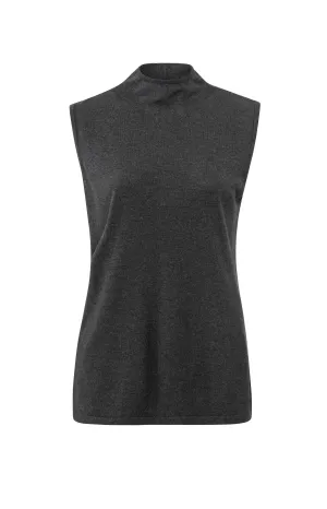Sleeveless sweater with a high neck in a relaxed fit
