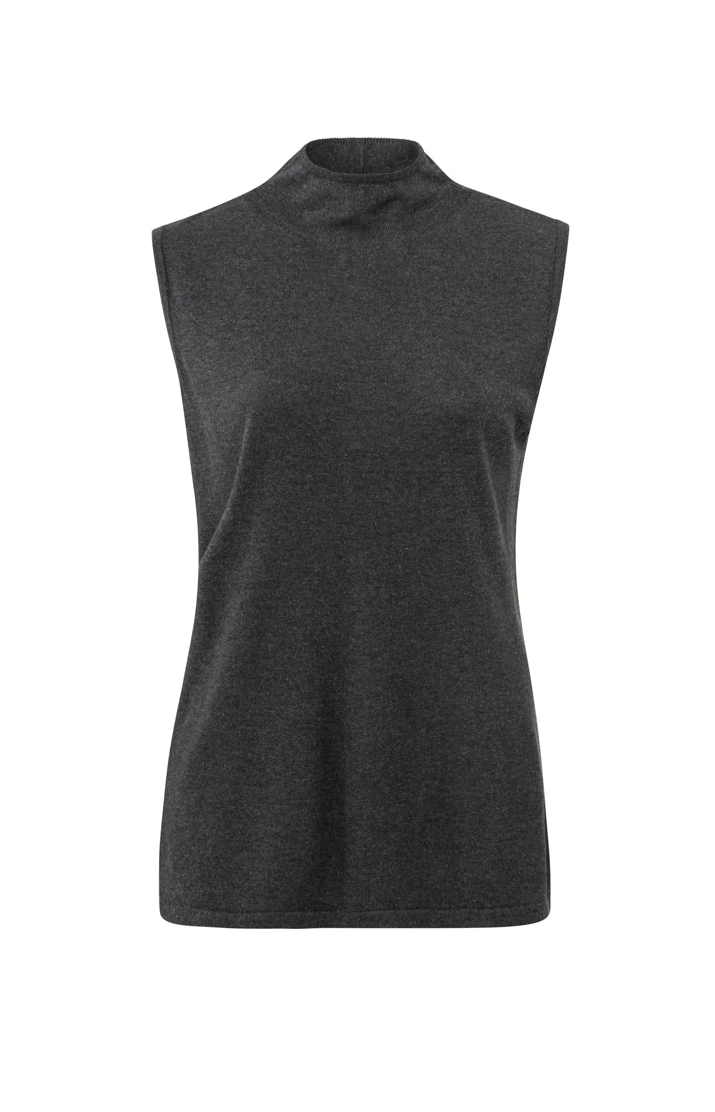 Sleeveless sweater with a high neck in a relaxed fit