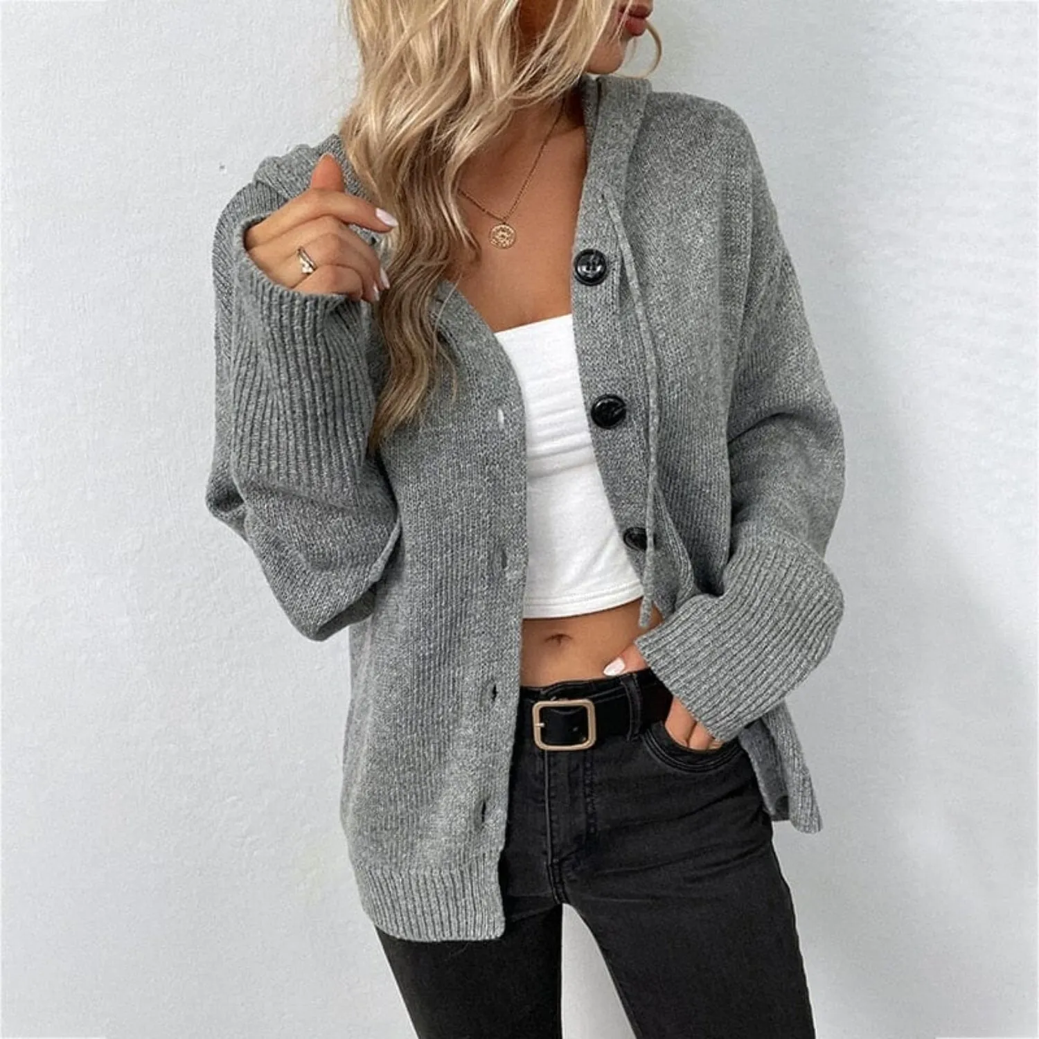 Soft and elegant ladies' waistcoat with buttons - Trendy fashion for any season