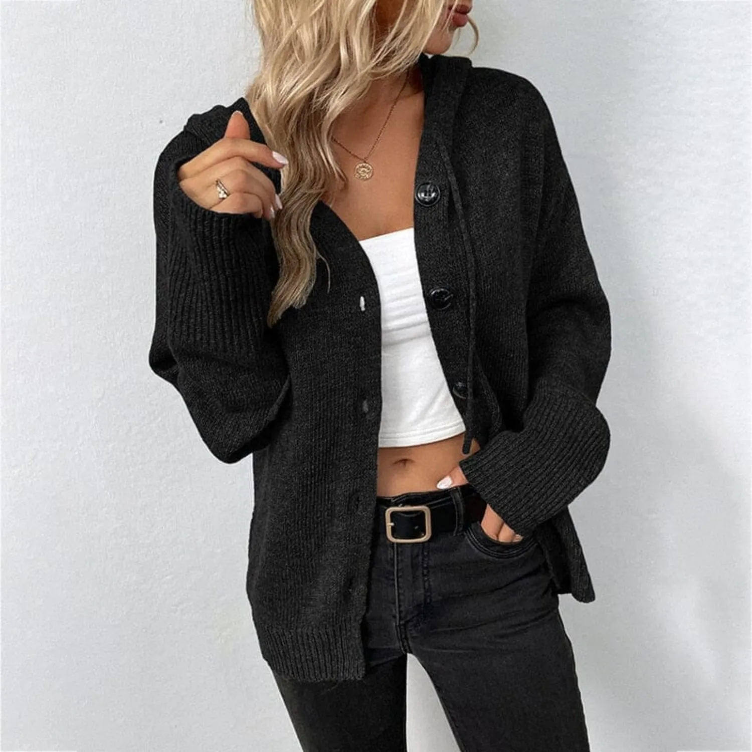 Soft and elegant ladies' waistcoat with buttons - Trendy fashion for any season