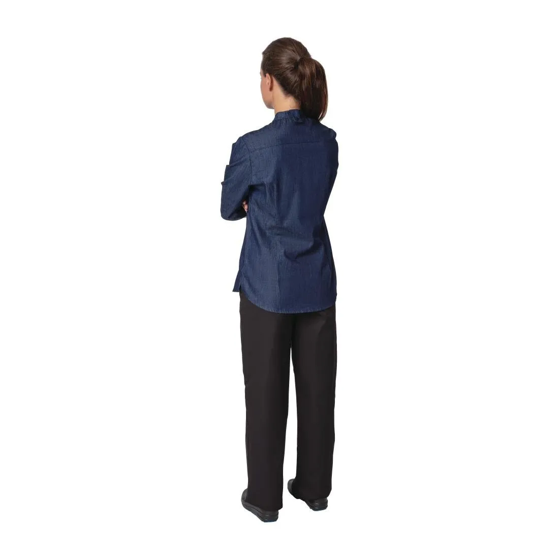 Southside NY Queens Smaller Fit Womens Denim Lightweight Chefs Shirt Size M