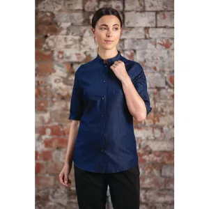Southside NY Queens Smaller Fit Womens Denim Lightweight Chefs Shirt Size M