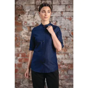 Southside NY Queens Womens Denim Lightweight Chefs Shirt L