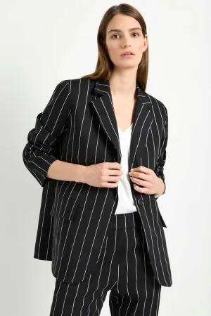 Stretch Blazer in Pinstripes