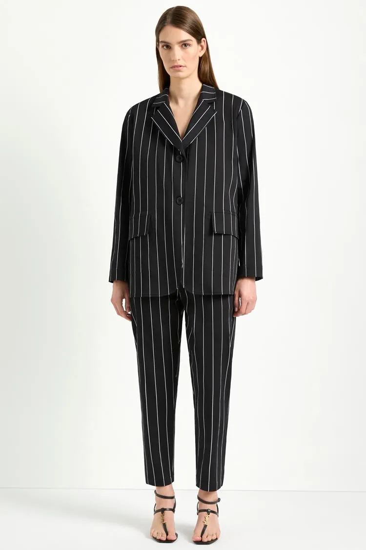 Stretch Blazer in Pinstripes