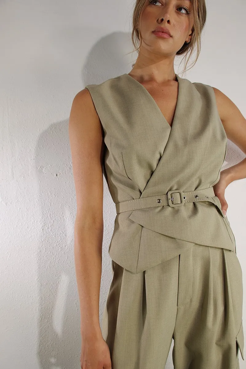 Structured Wrap Vest-Final Sale