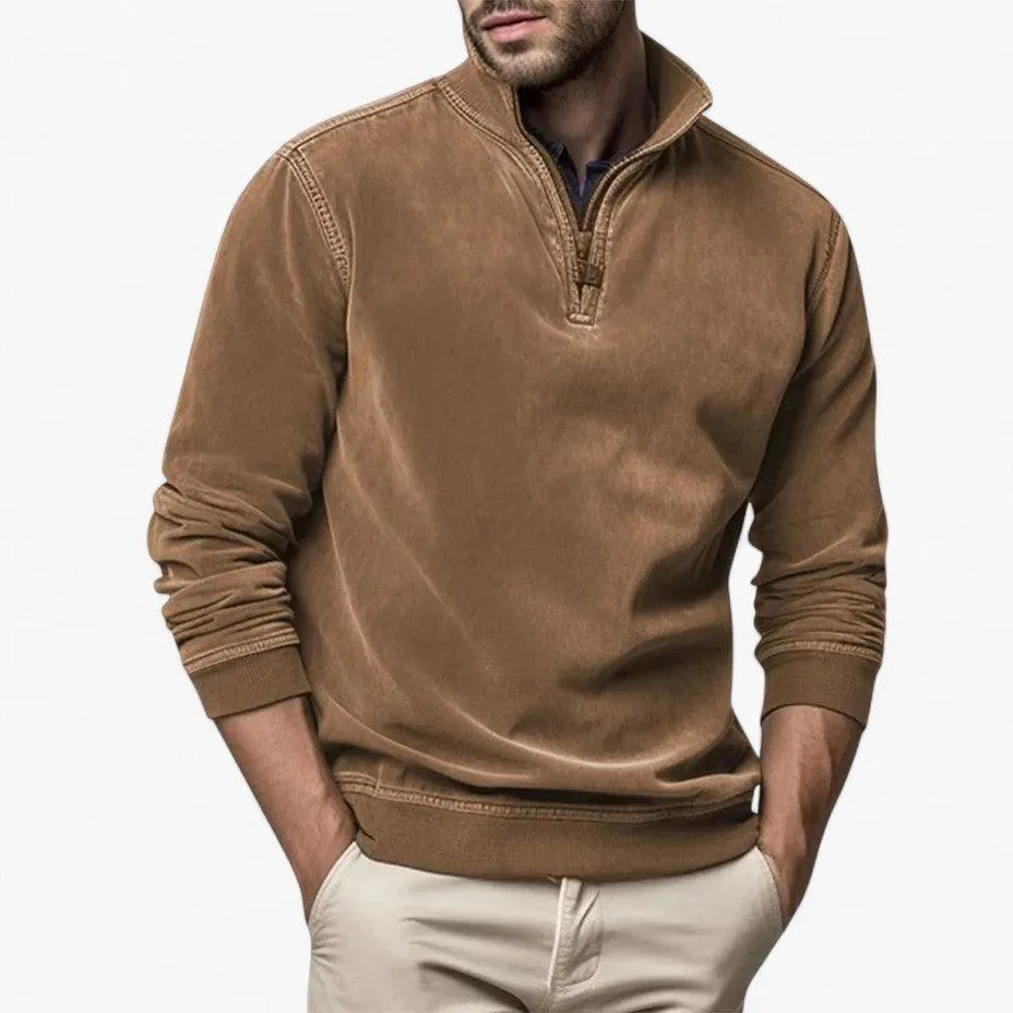 Stylish Half-Zip Stand Collar Jumper for Men