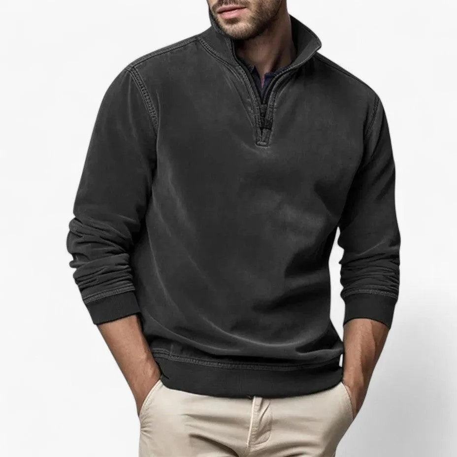 Stylish Half-Zip Stand Collar Jumper for Men