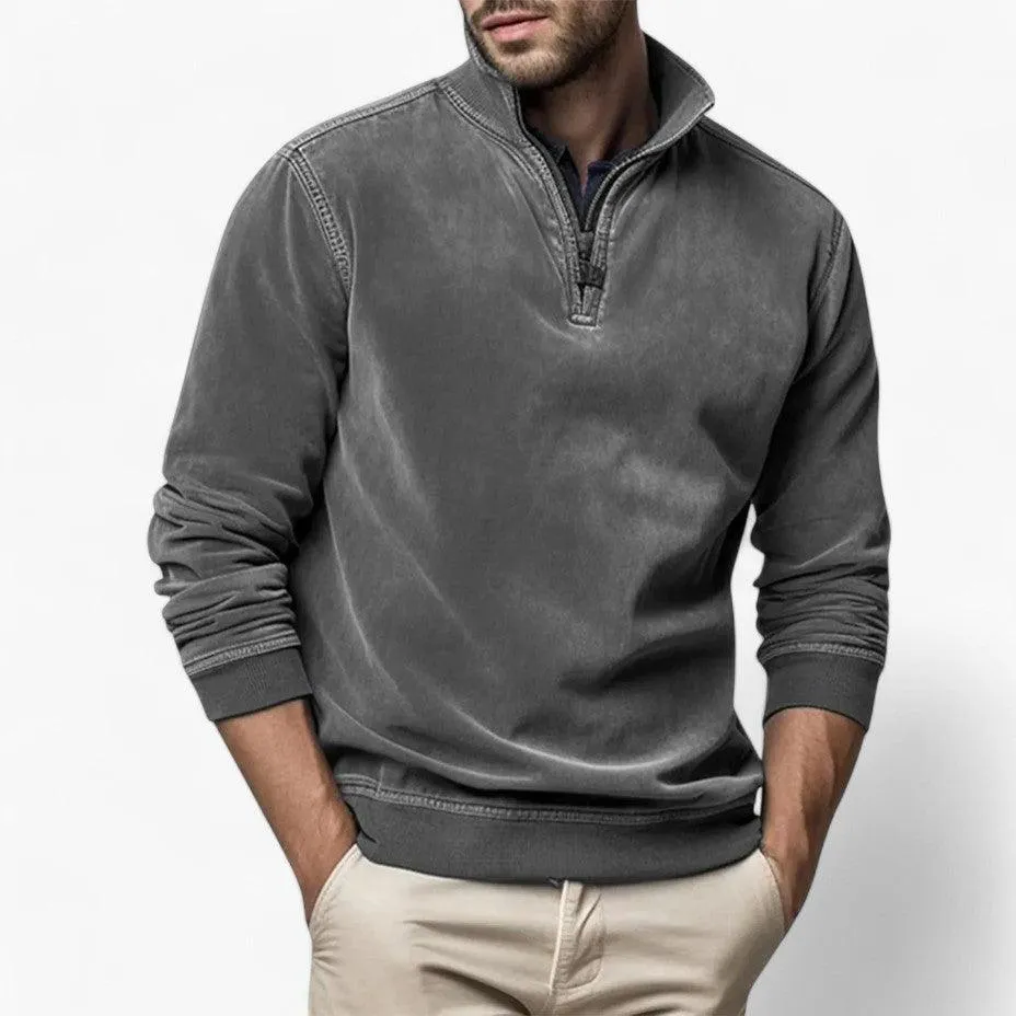 Stylish Half-Zip Stand Collar Jumper for Men