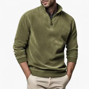 Stylish Half-Zip Stand Collar Jumper for Men