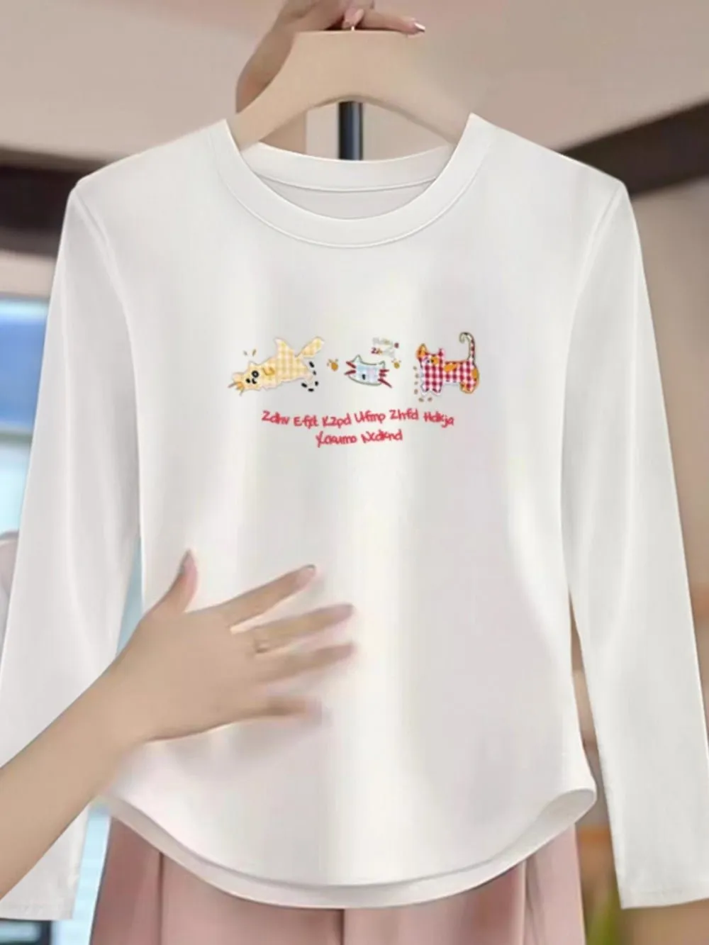 Stylish Xiaozhongde Velvet Long Sleeves T-shirt Female Fall and Winter Inner Wear Short Bottoming Shirt American Sexy Silm Tops