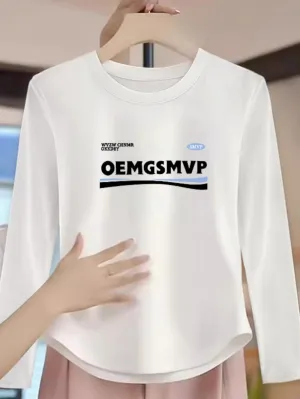 Stylish Xiaozhongde Velvet Long Sleeves T-shirt Female Fall and Winter Inner Wear Short Bottoming Shirt American Sexy Silm Tops