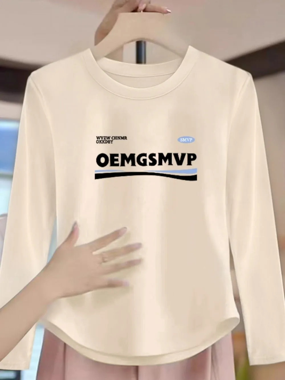 Stylish Xiaozhongde Velvet Long Sleeves T-shirt Female Fall and Winter Inner Wear Short Bottoming Shirt American Sexy Silm Tops