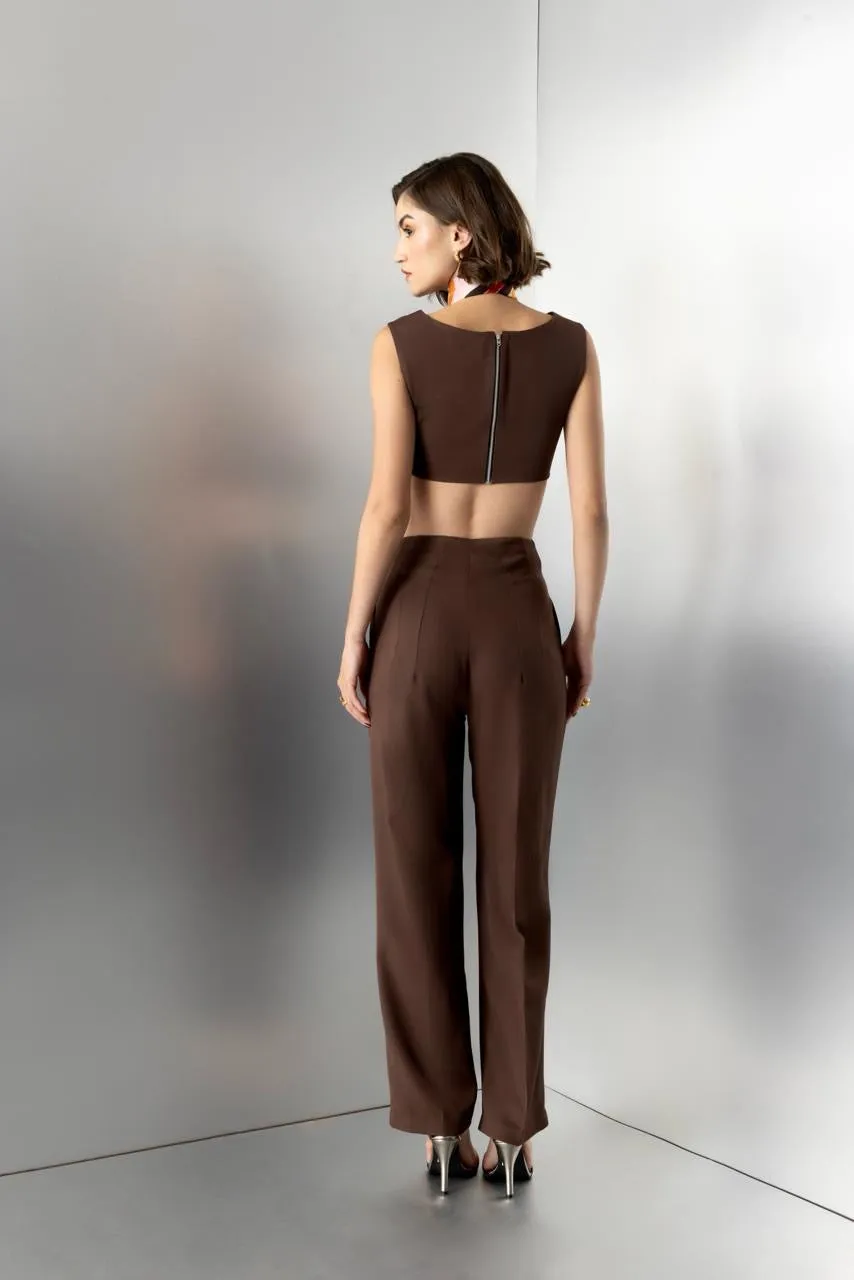 Sundae fling - crop top in brown