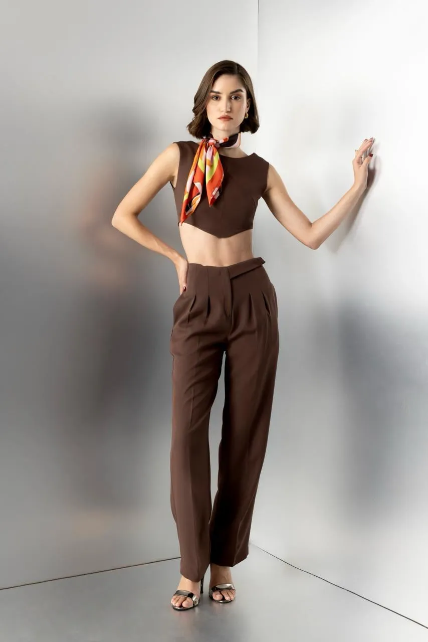 Sundae fling - crop top in brown