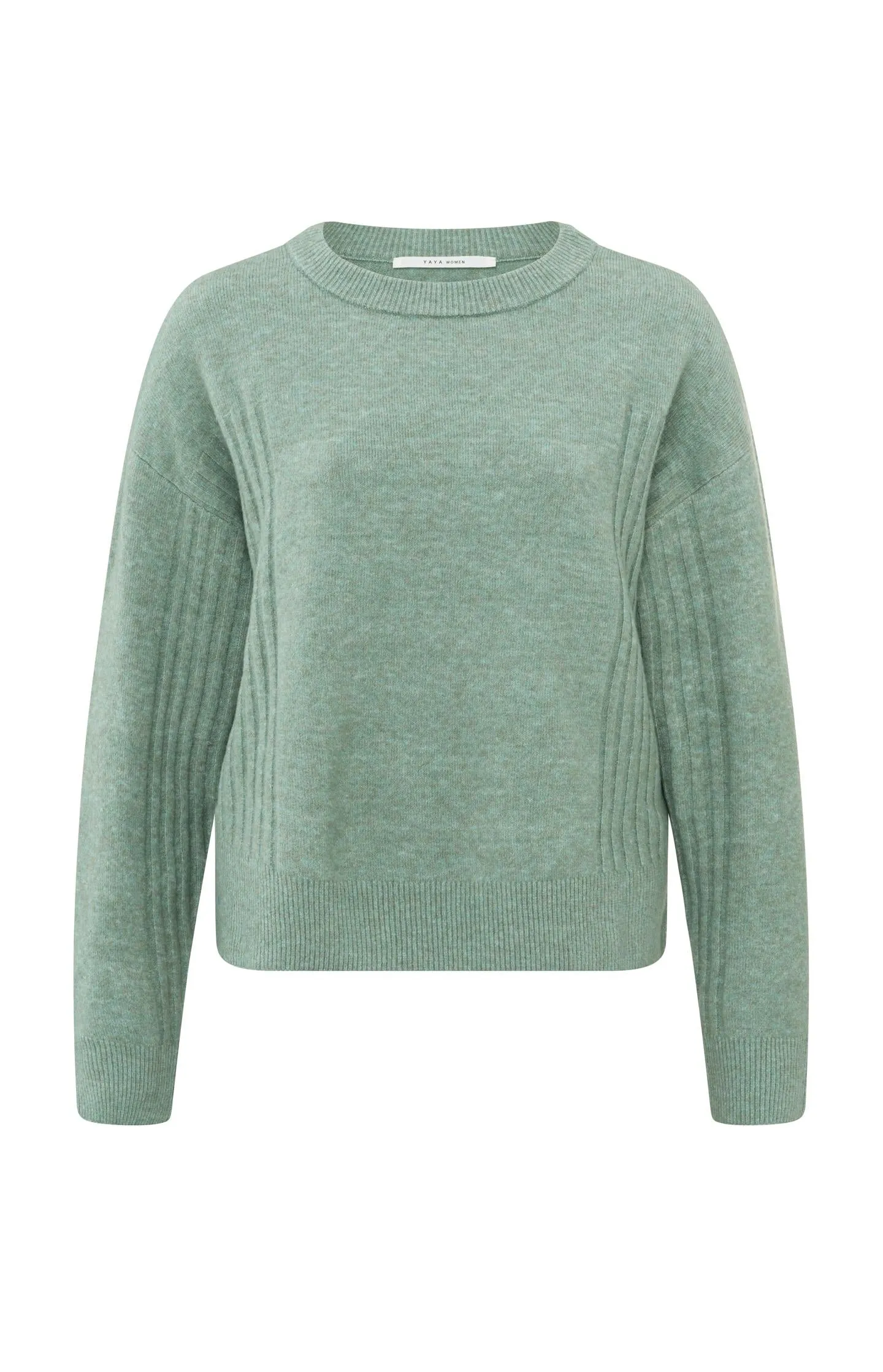 Sweater with round neck, long sleeves and rib detail