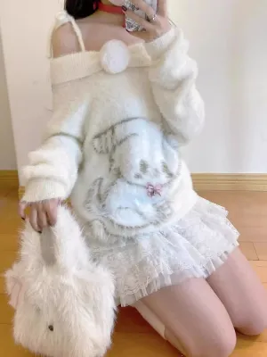 Sweet Fuzzy Kitten Slouchy Sweater