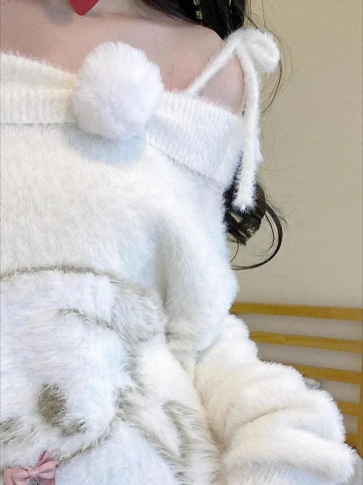 Sweet Fuzzy Kitten Slouchy Sweater