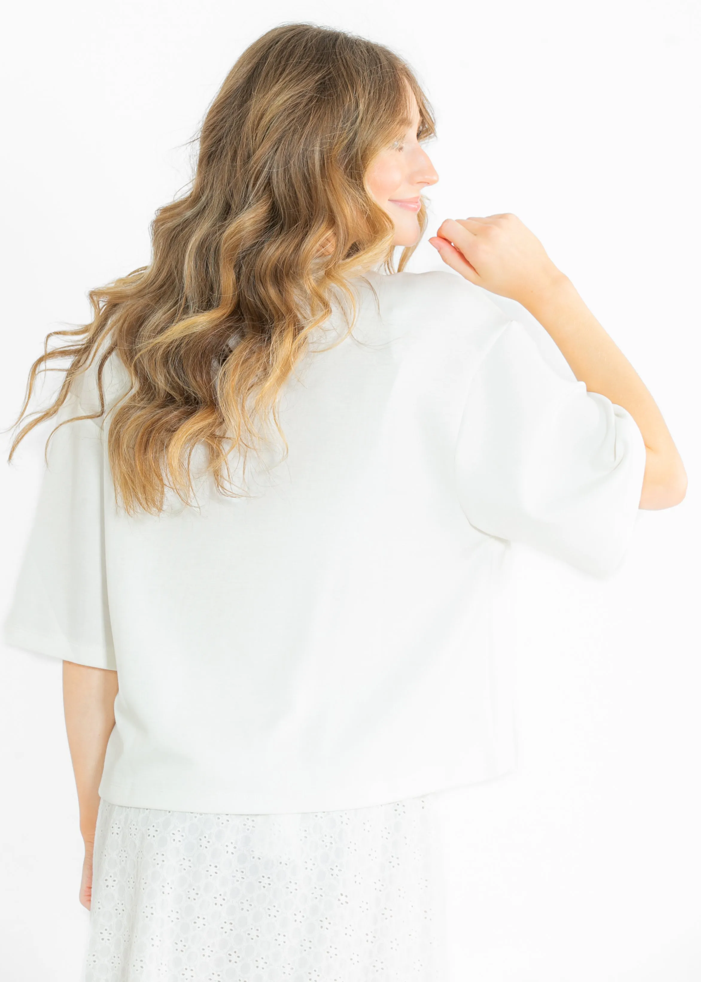 Taryn Drop Shoulder Soft Scuba Everyday Basic Tee