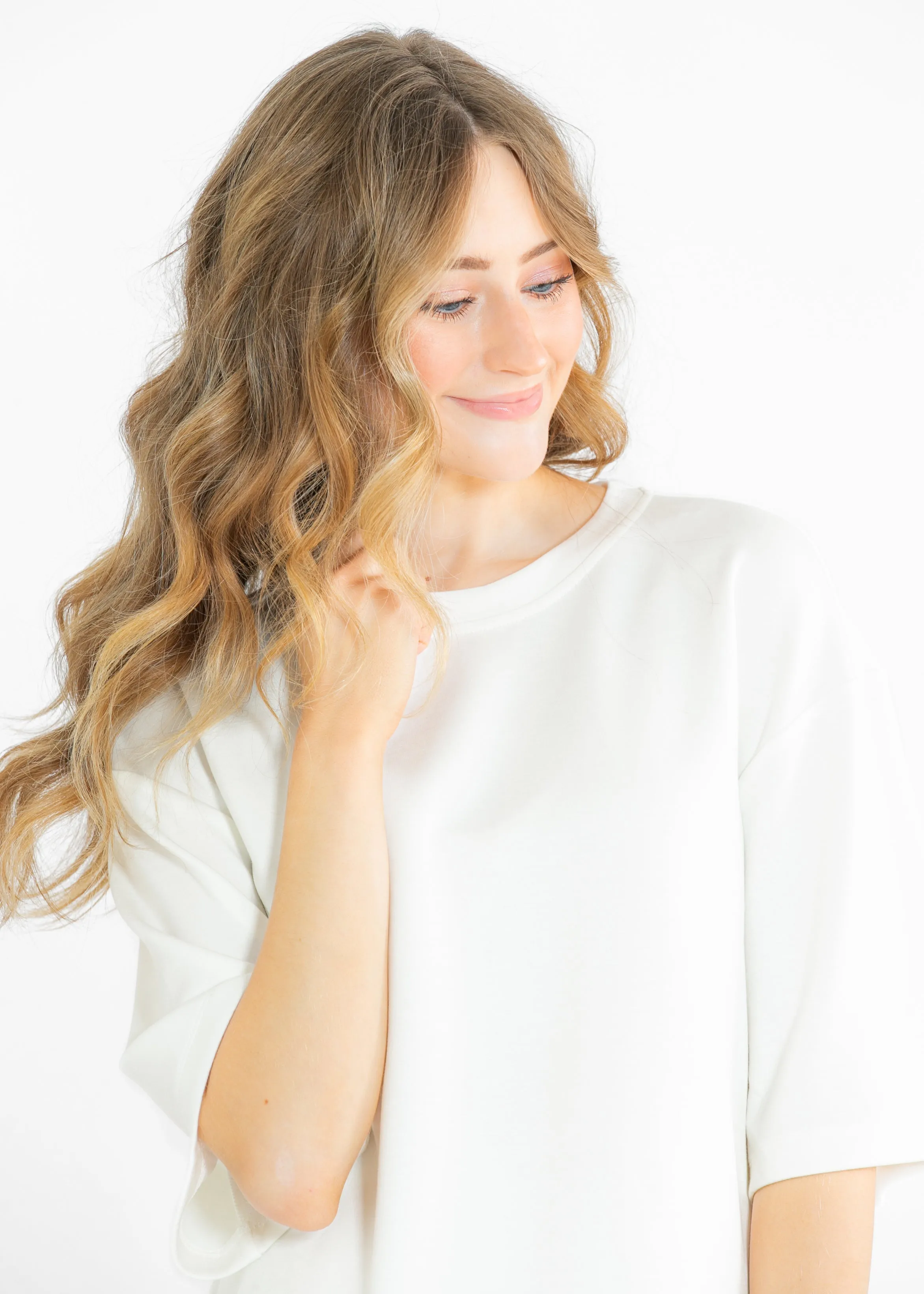 Taryn Drop Shoulder Soft Scuba Everyday Basic Tee