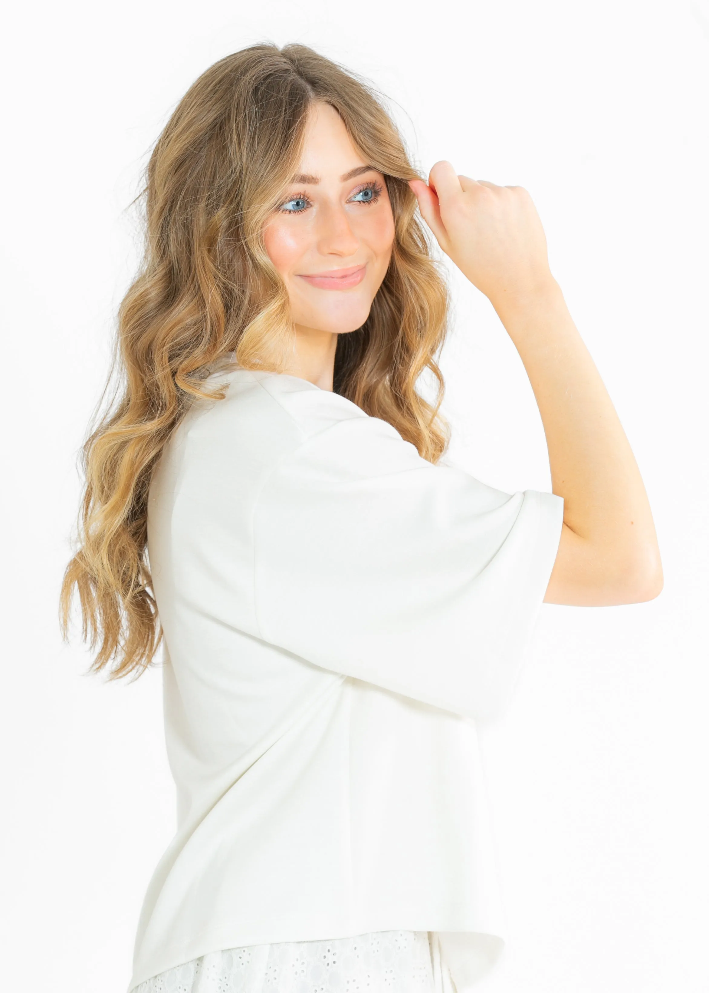 Taryn Drop Shoulder Soft Scuba Everyday Basic Tee