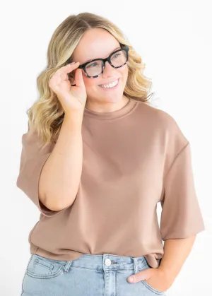Taryn Drop Shoulder Soft Scuba Everyday Basic Tee