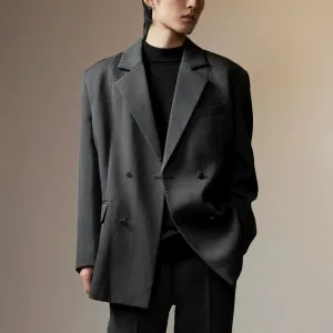 Textured Double-Breasted Blazer