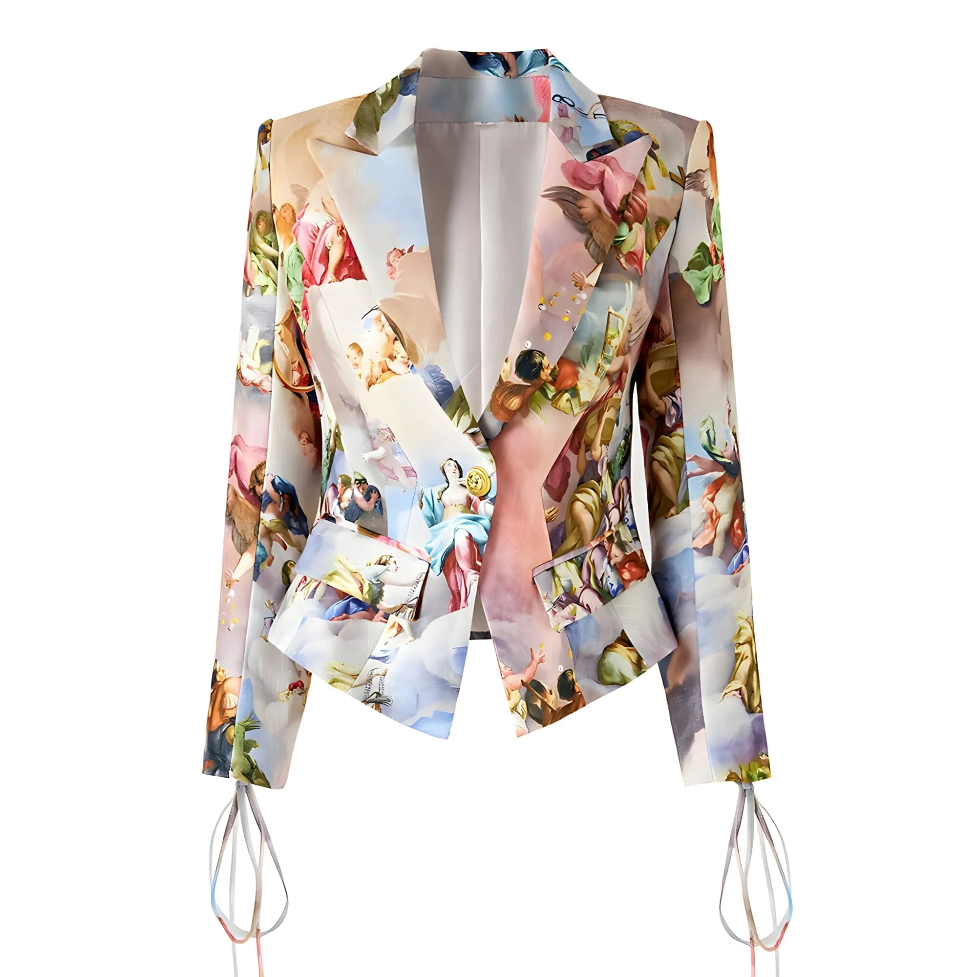 The Flavia Lace-up Linen Blazer